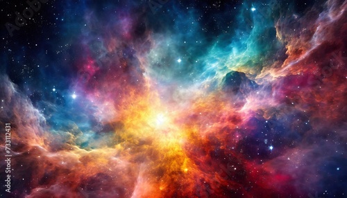 beautiful colorful nebula in cosmos © Richard