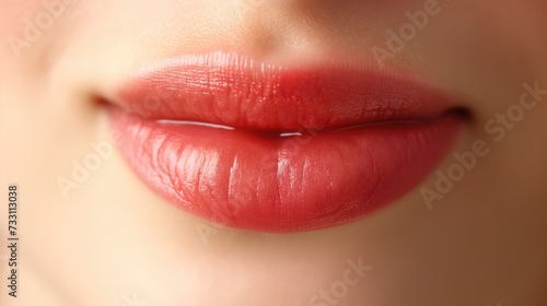 Close-up lips of a young woman