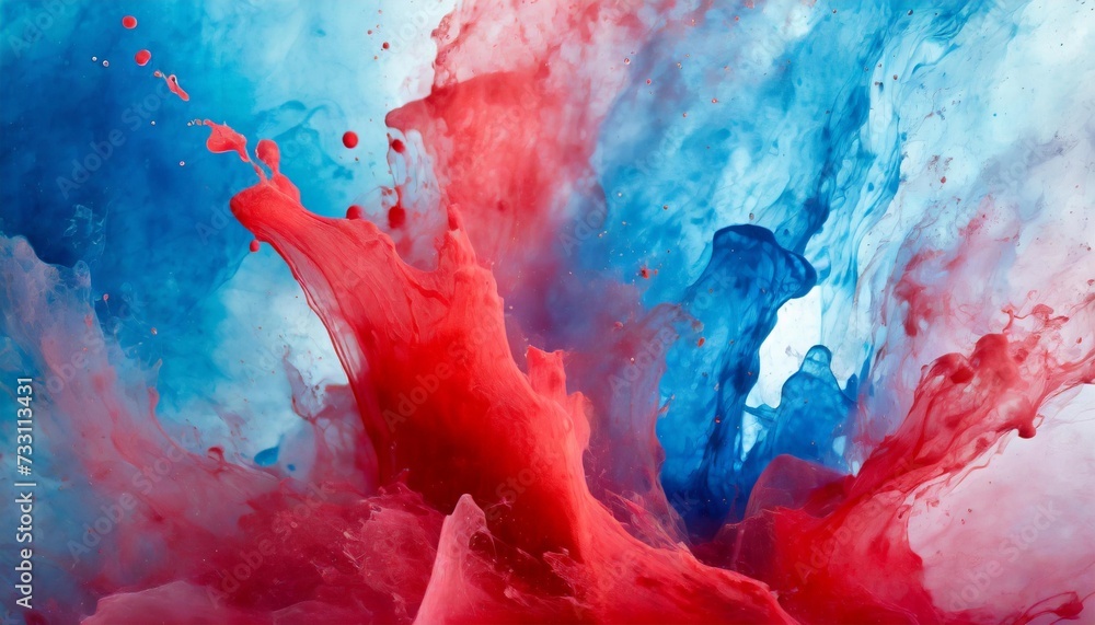 abstract watercolor background with splashes red and blue liquid abstract art abstract background