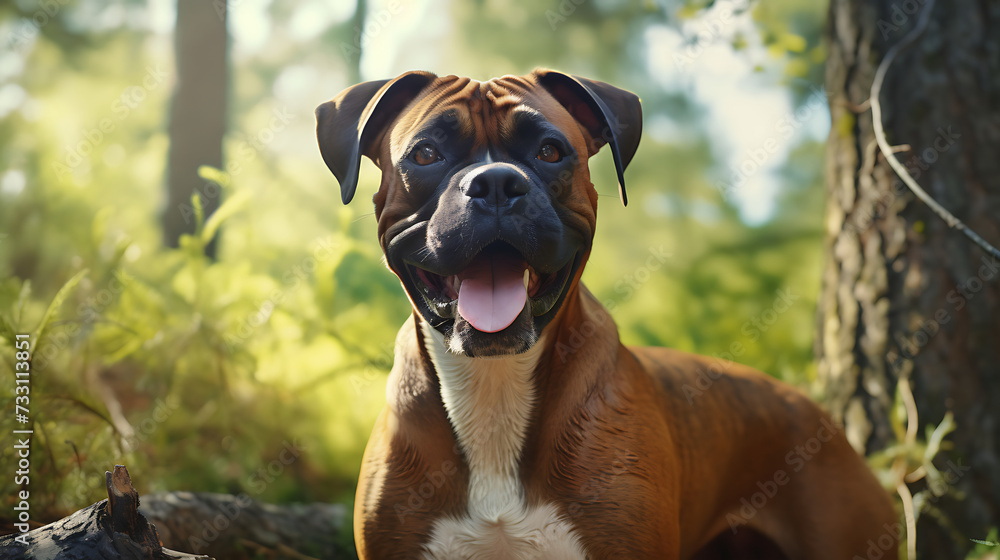 Smiling Boxer dog