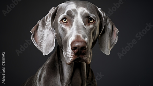 Weimaraner with a silver coat