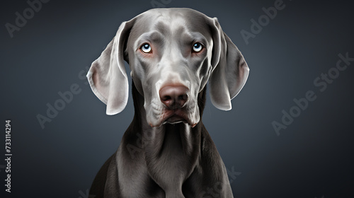 Weimaraner with a sleek and silver coat