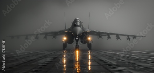 Mig-29 jet fighter taxiing to the runway. photo