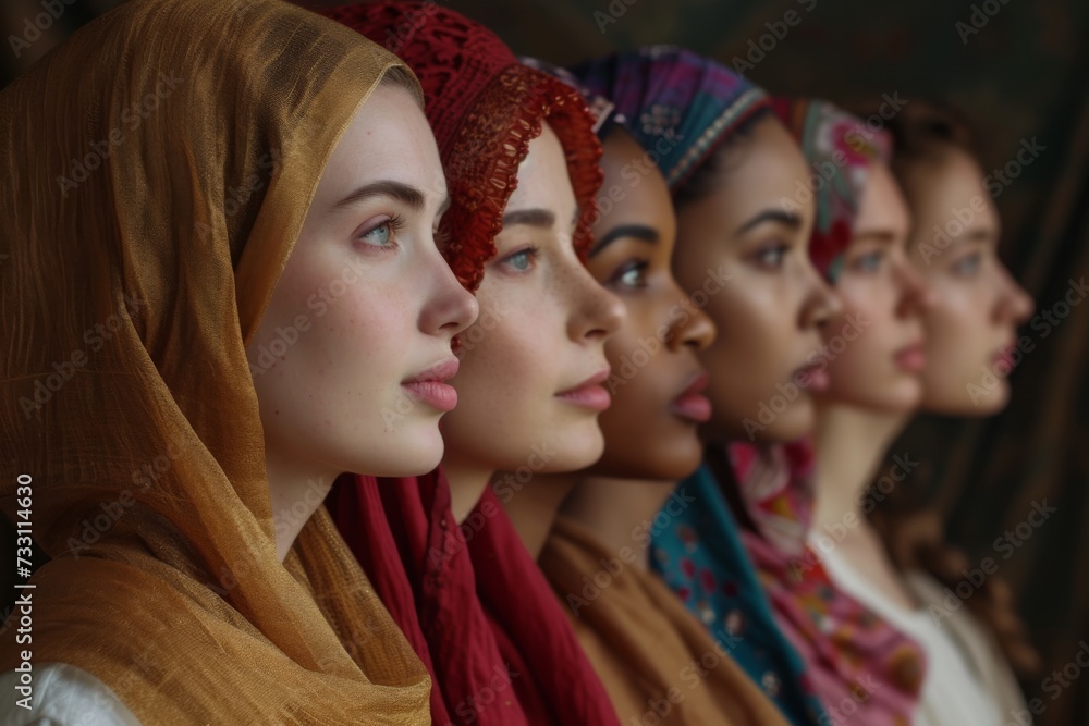 International Women's Day or IWD concept, women of the world with diversity and inclusion, ethnicity and religiosity, righteousness International Women's Day or IWD concept, women of the world with diversity and inclusion, ethnicity and religiosity, righteousness