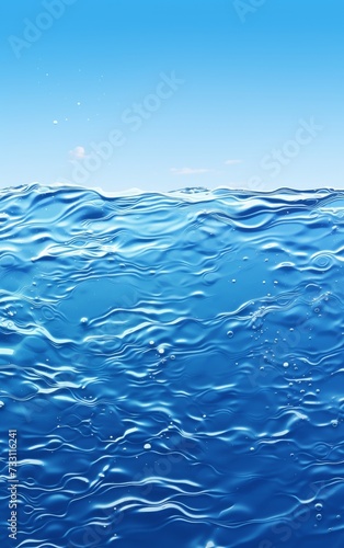 Generative AI image of ocean water blue skies