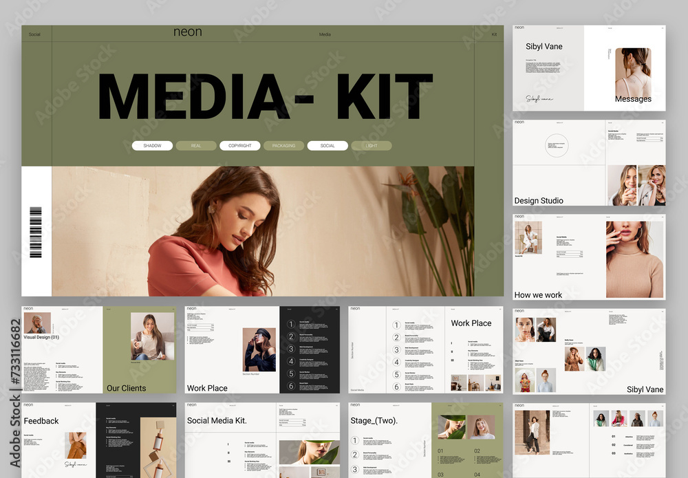 Social Media Kit Presentation Template Stock Template | Adobe Stock