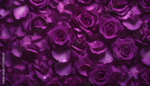 multitude of purple roses macro background