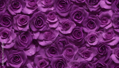 multitude of purple roses and petals background