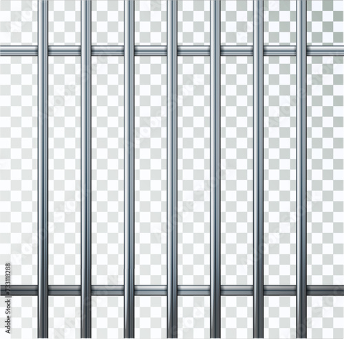 prison metal bars. Iron jail cage. Prison fence jail. Template design for criminal or sentence. Vector photo