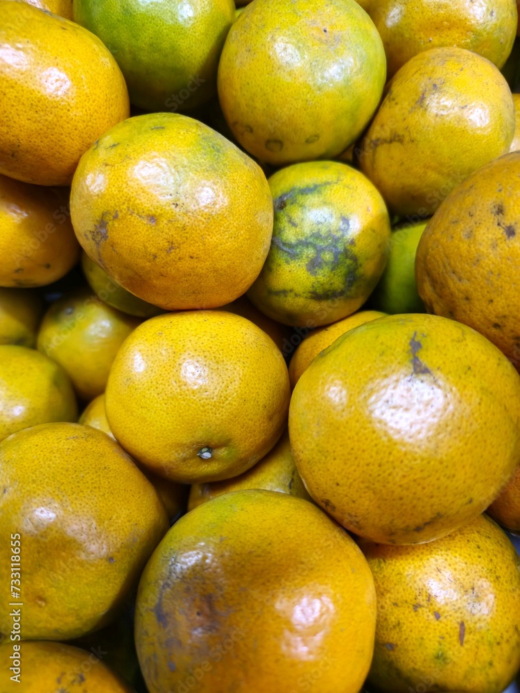 Close up Many oranges at the morning market Close up Many oranges at the morning market