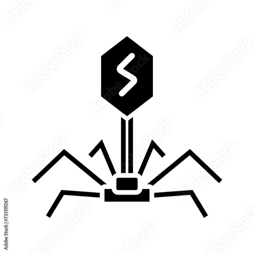 Bacteriophage, bacteria virus infection icon vector