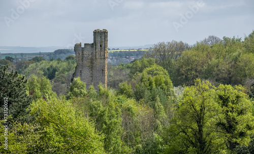 Helmsley Castle - Beautiful castle ruin set in North Yorkshire UK photo