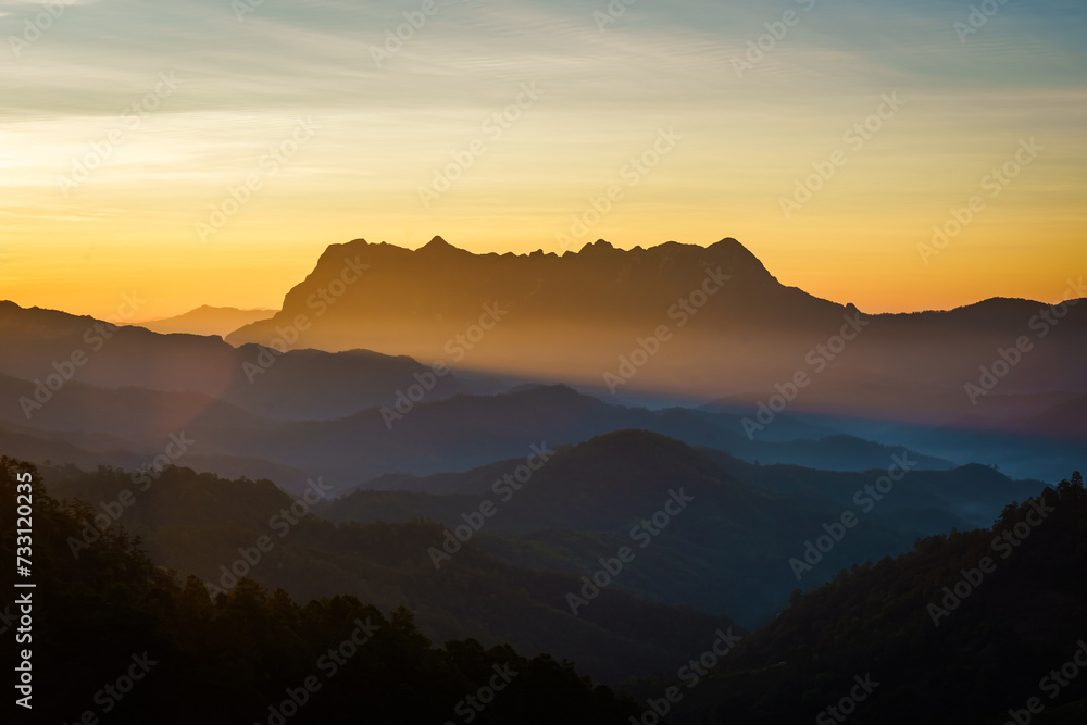 Beautiful landscape of Doi Luang Chiang Dao Mountain Peak viewpoint in the National Park in the morning has a complete and important ecosystem of Thailand at Chiang Dao, Chiang Mai, Thailand. Beautiful landscape of Doi Luang Chiang Dao Mountain Peak viewpoint in the National Park in the morning has a complete and important ecosystem of Thailand at Chiang Dao, Chiang Mai, Thailand.