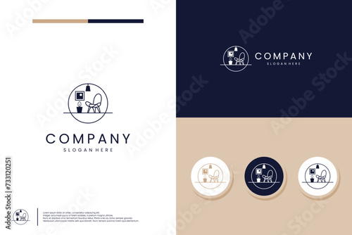 minimalist interior logo design template.