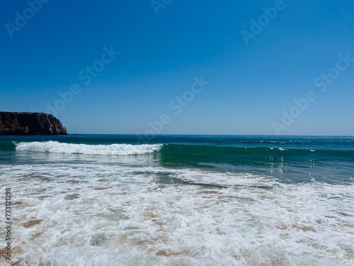 Seascape, ocean bay, blue horizon photo