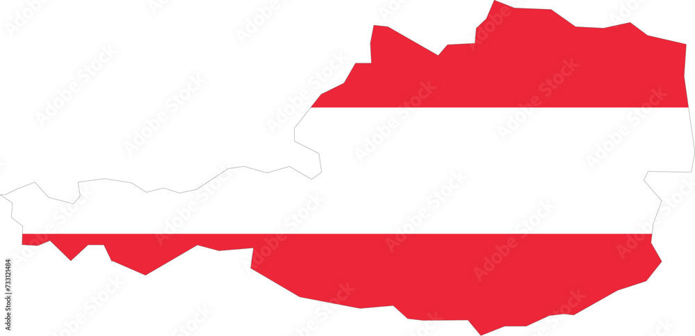 Austria map with flag isolated on white background Austria map with flag isolated on white background