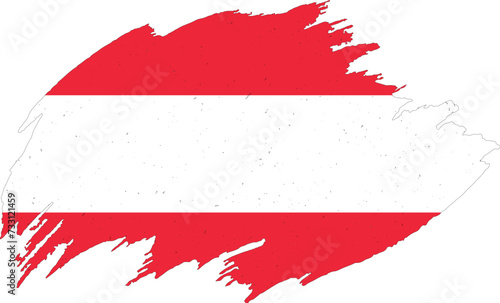 Austria flag painted with brush on white background