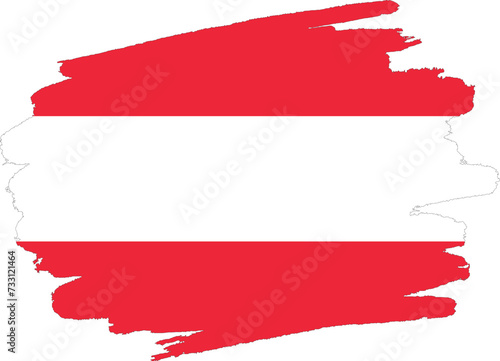 Austria flag painted with brush