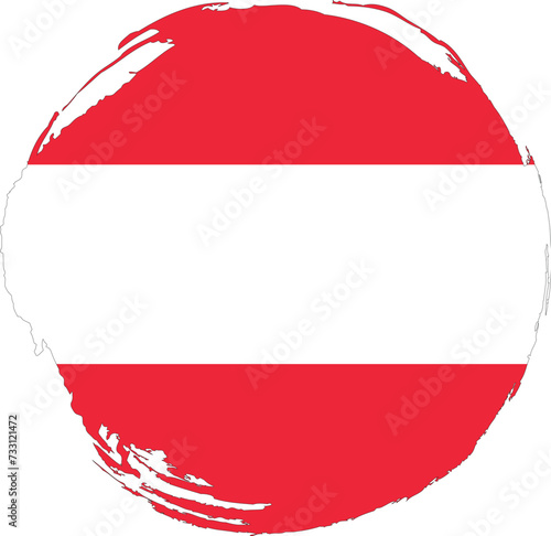 Austria flag painted with circle brush on white background