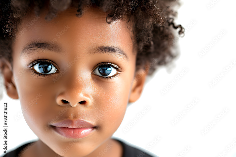 Closeup portrait of handsome African American boy isolated on white background. Schoolboy Closeup portrait of handsome African American boy isolated on white background. Schoolboy