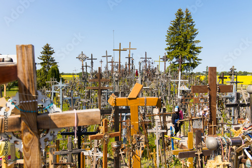 Hill of Crosses, Lithuania, Šiauliai. Famous pilgrimage destination and tourist attraction of the Baltic States