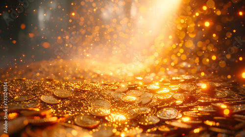 scattered many gold coins photo