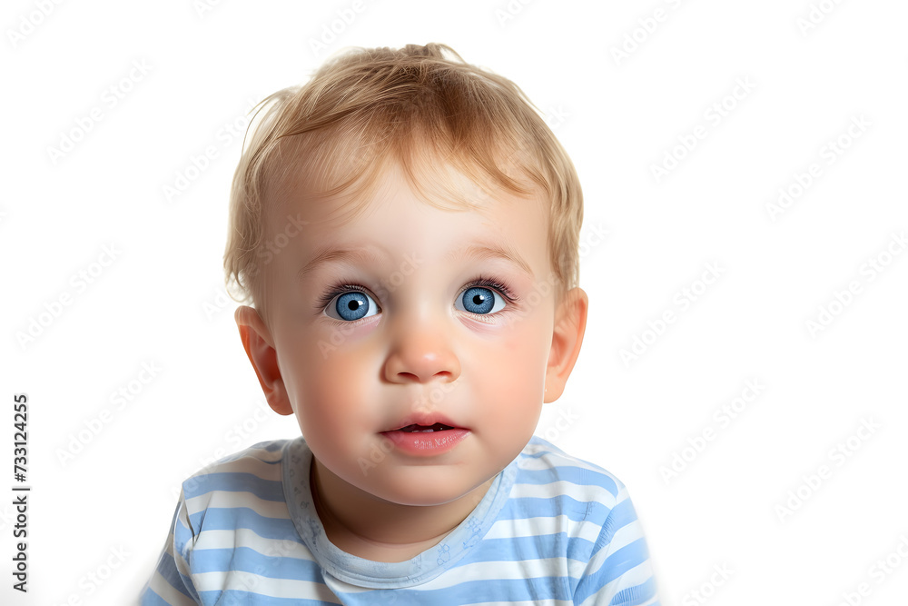 Closeup portrait of kid toddler boy isolated on white background. Closeup portrait of kid toddler boy isolated on white background.