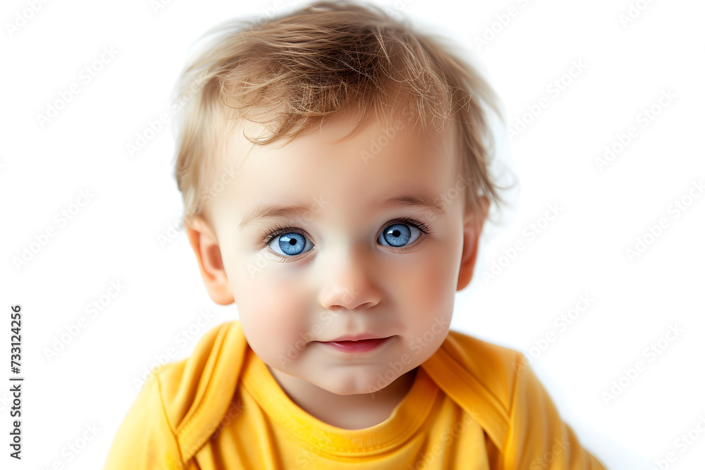 Closeup portrait of kid toddler boy isolated on white background. Closeup portrait of kid toddler boy isolated on white background.