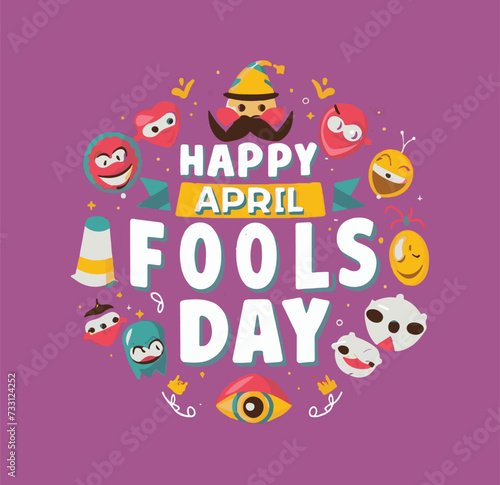 Happy April fools day Font vector illustration design