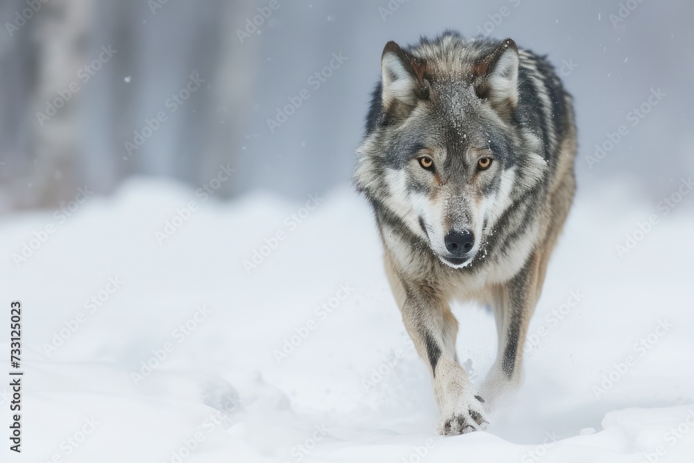 Frame a stunning image of a lone wolf Frame a stunning image of a lone wolf