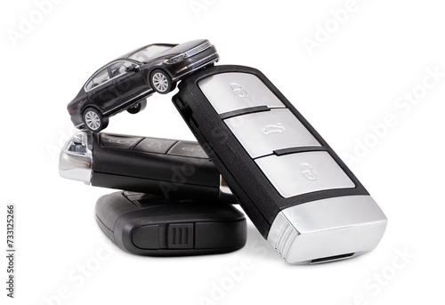 Set of car keys folded together