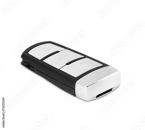 car ignition key close-up isolated on white backgroun