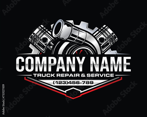 diesel turbo automotive repair logo template photo