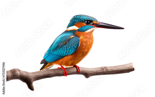 Beautiful Kingfisher Portrait Isolated on Transparent Background PNG.