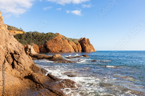 Rough coast of French Riviera at Massif de L'Esterel, Cap Roux © Photofex