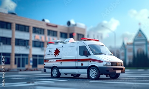 Ambulance vehicle parking before emergency clinic