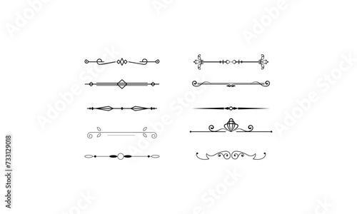 Decorative lines stroke brush smooth curve straight swirly vector line v19