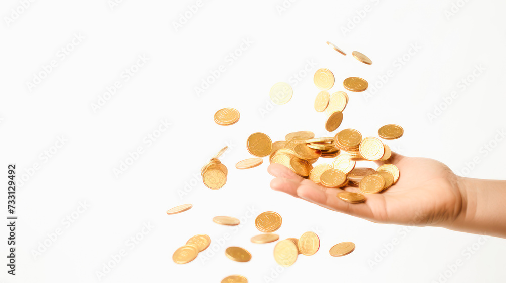 the wave with gold coins, the concept of success and great income the wave with gold coins, the concept of success and great income