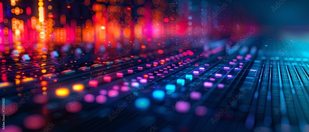 Abstract Image of Colorful Lights on a Dark Background