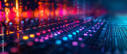 Abstract Image of Colorful Lights on a Dark Background