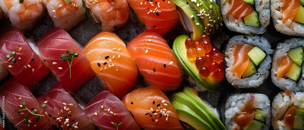 Close-Up of Sushi on Tray
