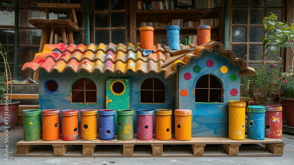 Fototapeta premium Eco-friendly cardboard toys for children