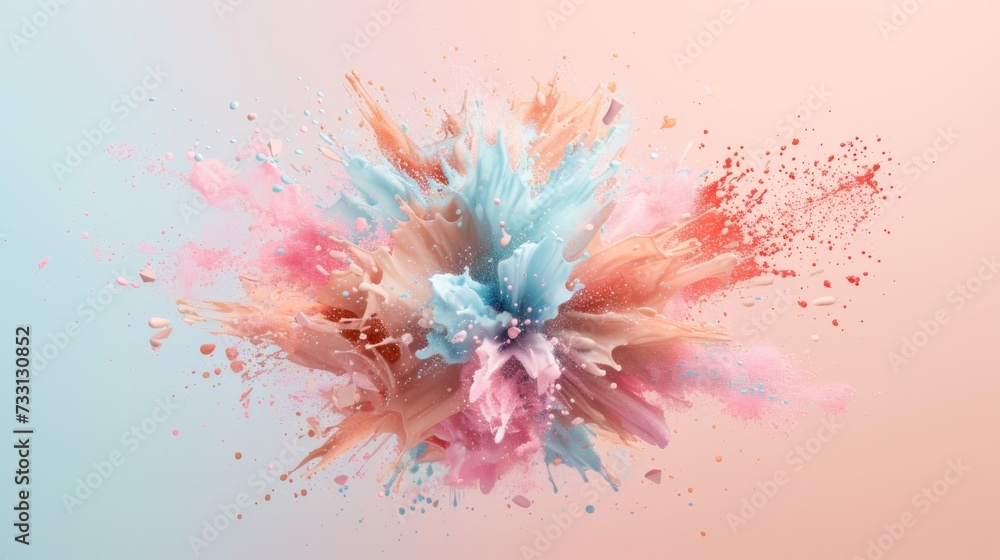 Pastel color paint splash on bright background. Vibrant sensitive color combination. Abstract artwork expression Pastel color paint splash on bright background. Vibrant sensitive color combination. Abstract artwork expression