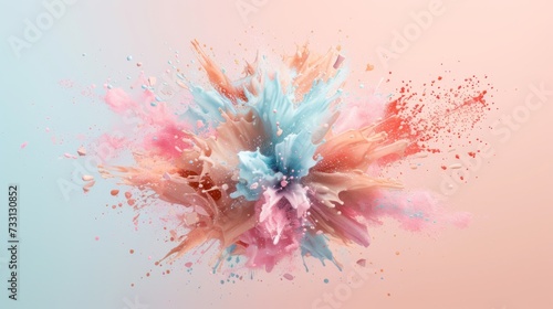 Pastel color paint splash on bright background. Vibrant sensitive color combination. Abstract artwork expression