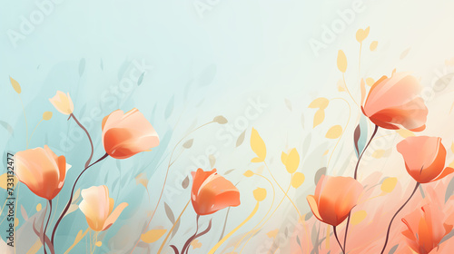 Flower and Background Illustration