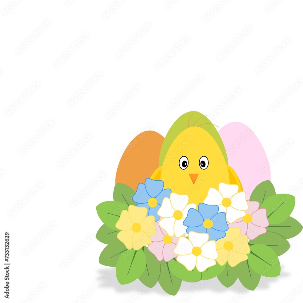 Fototapeta premium easter egg with chicken