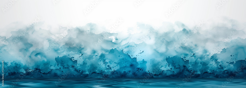 Abstract Watercolor Background: Teal Blue and Green Liquid Fluid Texture for Banners