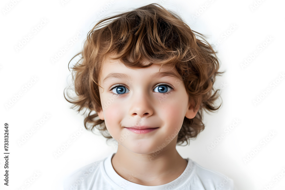 Closeup portrait of handsome little boy isolated on white background Closeup portrait of handsome little boy isolated on white background