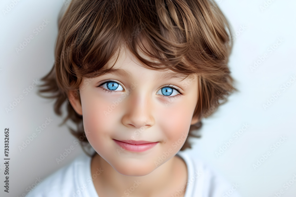 Closeup portrait of handsome little boy isolated on white background Closeup portrait of handsome little boy isolated on white background