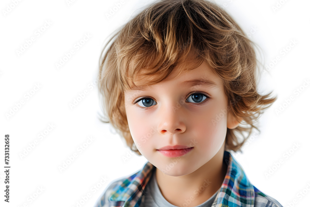 Closeup portrait of handsome little boy isolated on white background Closeup portrait of handsome little boy isolated on white background